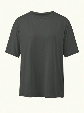 Disco Ball Star Print Vintage Crew Neck Short Sleeve Casual Loose Top