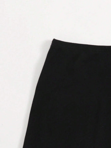 EZwear Elastic Waist Solid Biker Shorts