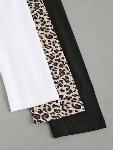 Fashionable Multicolor Leopard Print Bodysuit For Women, Spring Autumn