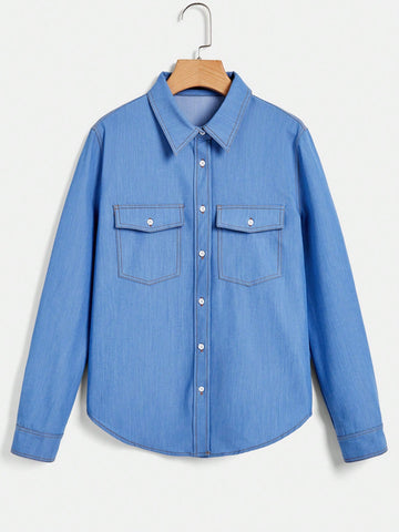 Flap Pocket Button Front Shirt