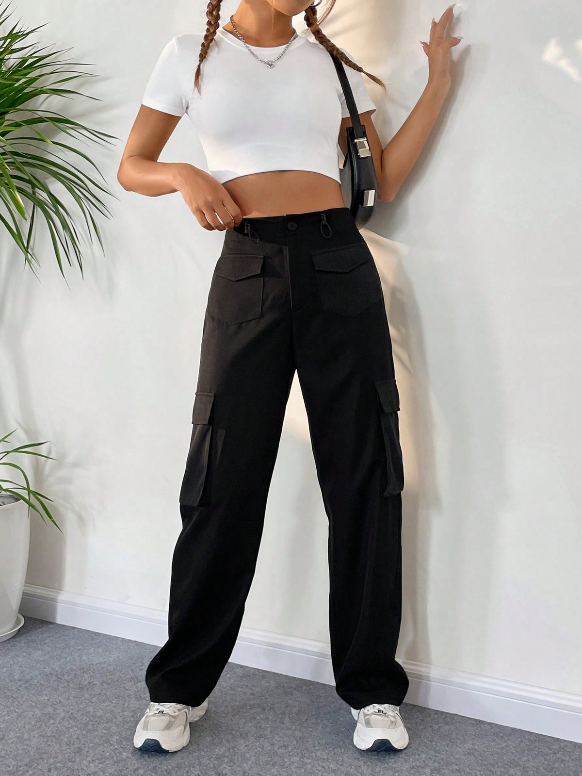 EZwear Flap Pocket Side Cargo Pants