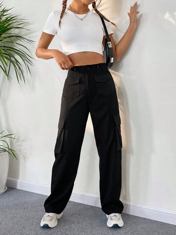 EZwear Flap Pocket Side Cargo Pants