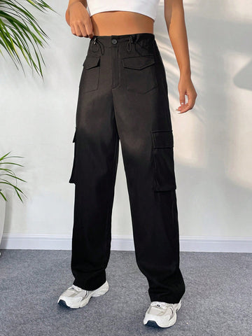 EZwear Flap Pocket Side Cargo Pants