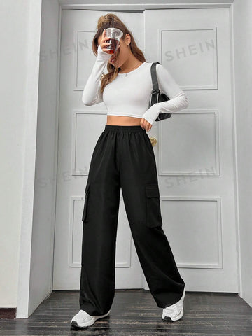 EZwear Flap Pocket Side Cargo Pants