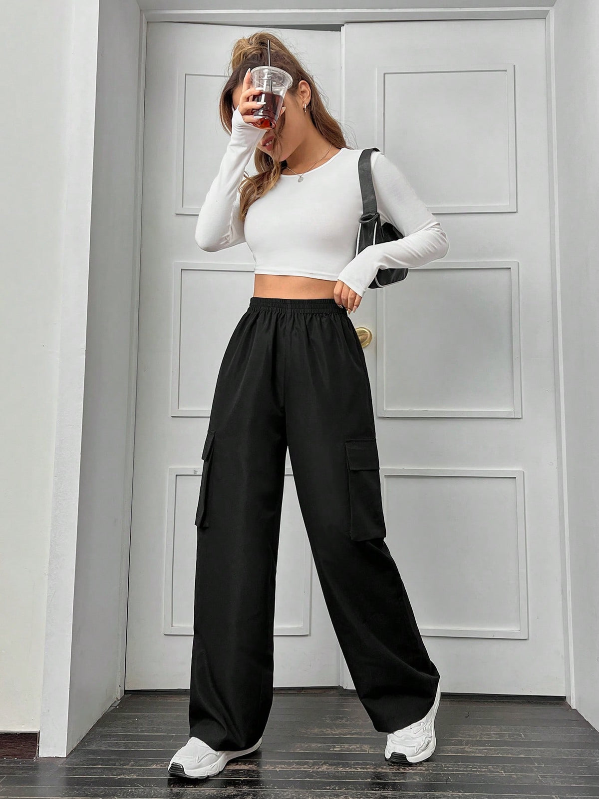 EZwear Flap Pocket Side Cargo Pants