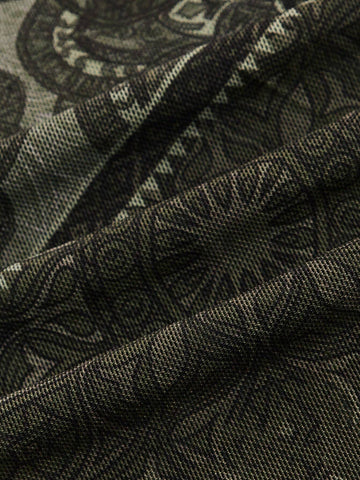 EZwear Floral Print Lettuce Trim Mermaid Hem Skirt