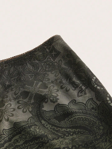 EZwear Floral Print Lettuce Trim Mermaid Hem Skirt