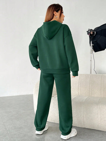 Green Knitted Print Lady'S Dress Suit