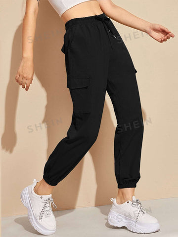 EZwear High-Rise Drawstring Cargo Joggers
