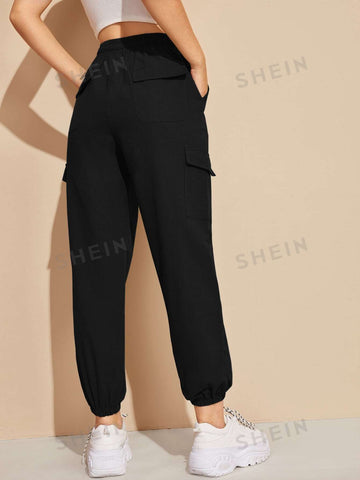 EZwear High-Rise Drawstring Cargo Joggers