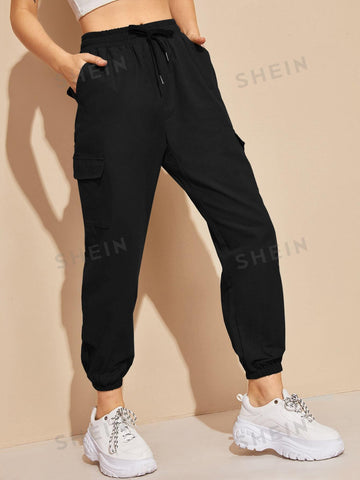 EZwear High-Rise Drawstring Cargo Joggers