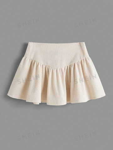 EZwear High Waist Flare Hem Skirt