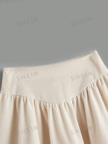 EZwear High Waist Flare Hem Skirt