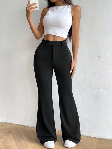 EZwear High Waist Flare Leg Pants