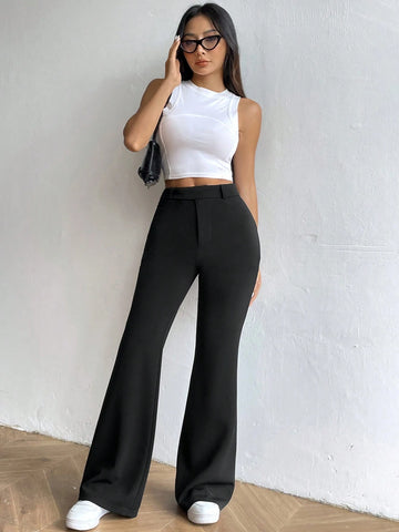 EZwear High Waist Flare Leg Pants