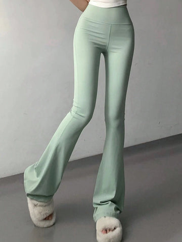 EZwear High Waisted Flared Pants With Pockets