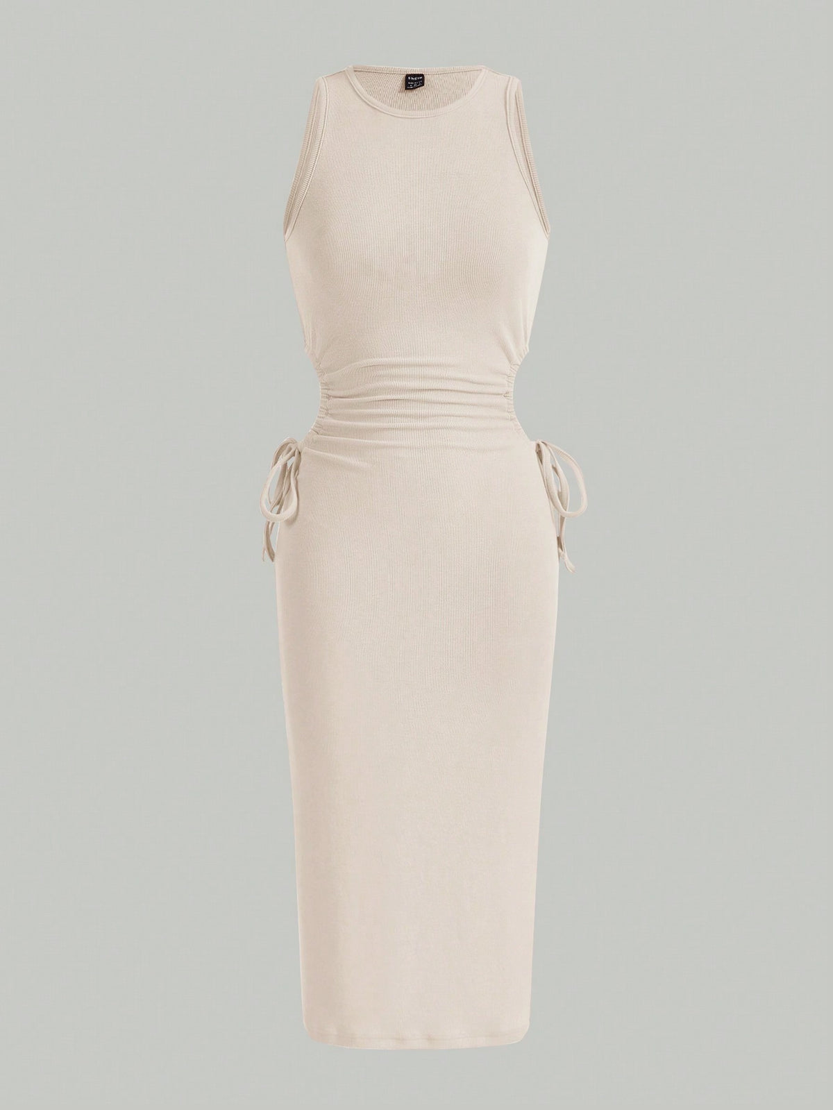 Knitted Drawstring Sleeveless Dress