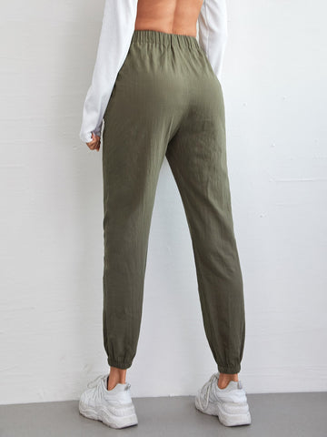 EZwear Knot Front Patch Pocket Pants