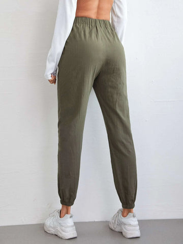 EZwear Knot Front Patch Pocket Pants