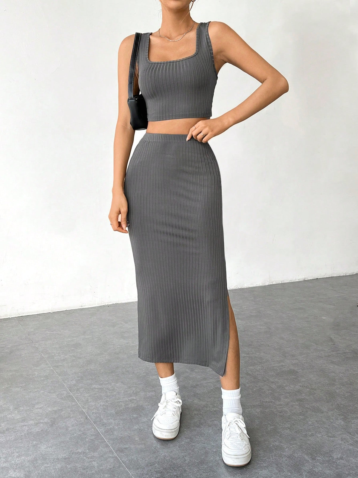 Ladies' Knitted Tank & Midi Skirt Set