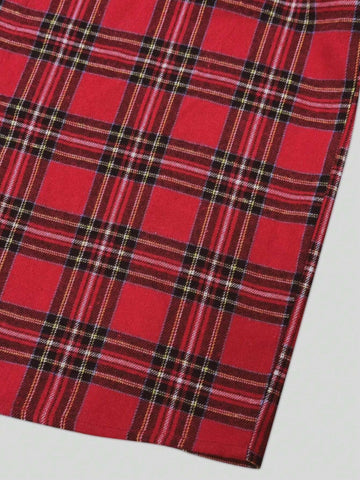 EZwear Ladies' Plaid Printed Collar Shirt With Pocket, Casual Long Sleeve