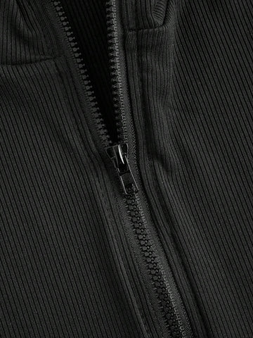 Ladies' Plain Color Zipper Closure Simple Summer Short Sleeve Bodysuit