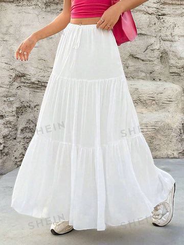 EZwear Ladies' Solid Color Loose Fit Skirt