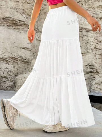 EZwear Ladies' Solid Color Loose Fit Skirt