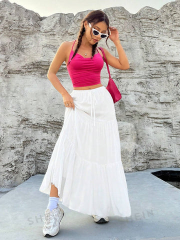 EZwear Ladies' Solid Color Loose Fit Skirt