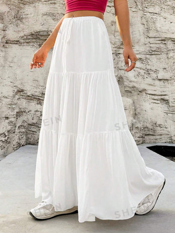 EZwear Ladies' Solid Color Loose Fit Skirt