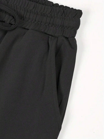 EZwear Ladies' Solid Color Simple Casual Rope Shorts