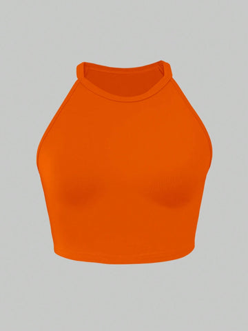 Ladies' Solid Color Simple Style Cold-Shoulder Top And Skirt Set For Daily Wear