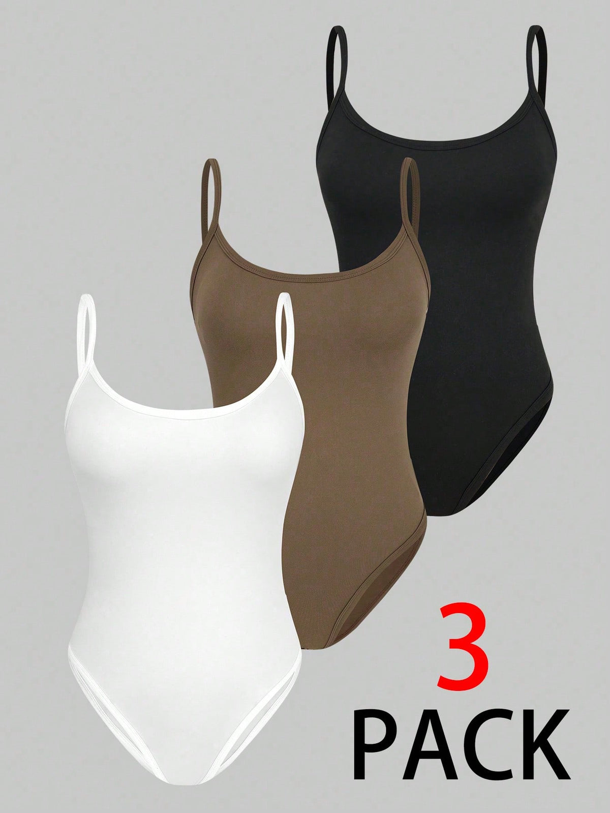 Ladies' Solid Color Spaghetti Strap Bodysuit