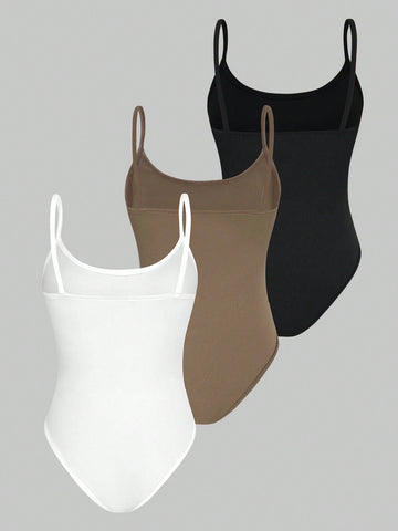 Ladies' Solid Color Spaghetti Strap Bodysuit