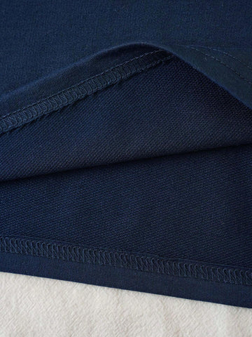 Letter Graphic Contrast Collar Tee