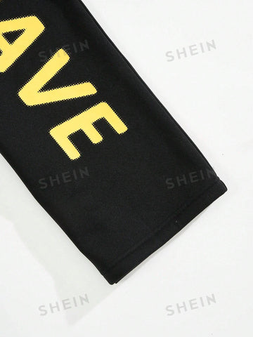 EZwear Letter Graphic Drawstring Waist Sweatpants