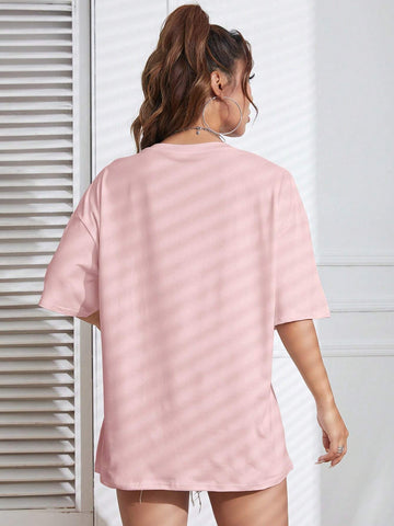 Letter Graphic Drop Shoulder Tee