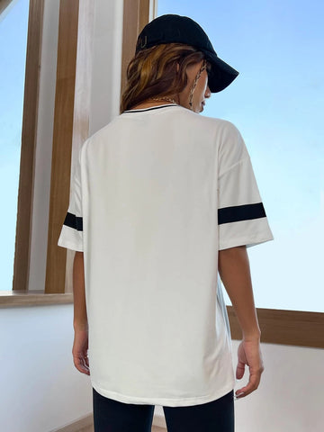 Letter Graphic Drop Shoulder Tee