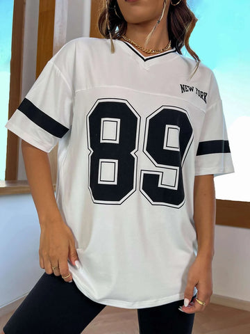 Letter Graphic Drop Shoulder Tee