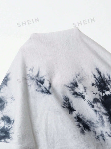 EZwear Letter Tape Waist Tie Dye Sweatpants