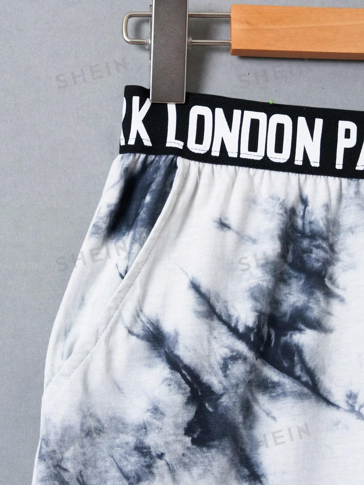 EZwear Letter Tape Waist Tie Dye Sweatpants