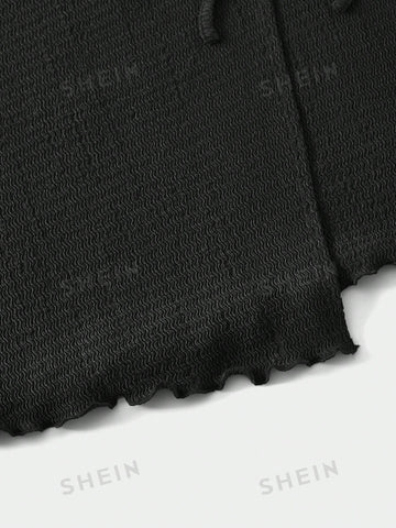 EZwear Lettuce Trim Wrap Knot Side Lettuce Trim Skirt