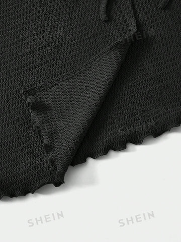 EZwear Lettuce Trim Wrap Knot Side Lettuce Trim Skirt