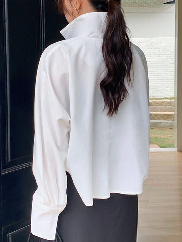 EZwear Long Sleeve Plain Shirt, Simple And Fashionable Casual Everyday Wear