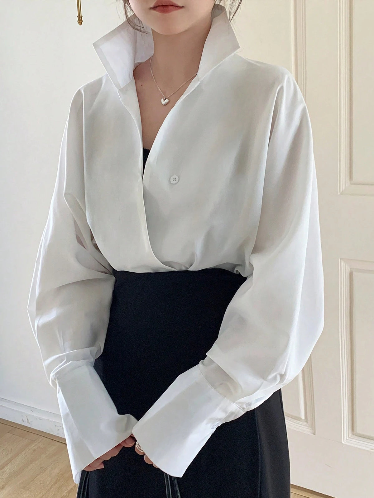 EZwear Long Sleeve Plain Shirt, Simple And Fashionable Casual Everyday Wear