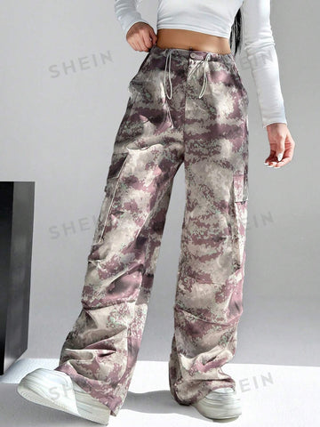 EZwear Loose Camouflage Parachute Pants