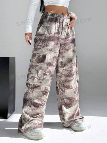 EZwear Loose Camouflage Parachute Pants