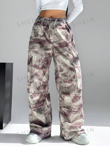 EZwear Loose Camouflage Parachute Pants