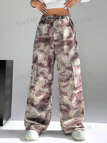 EZwear Loose Camouflage Parachute Pants