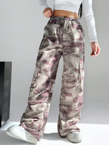 EZwear Loose Camouflage Parachute Pants